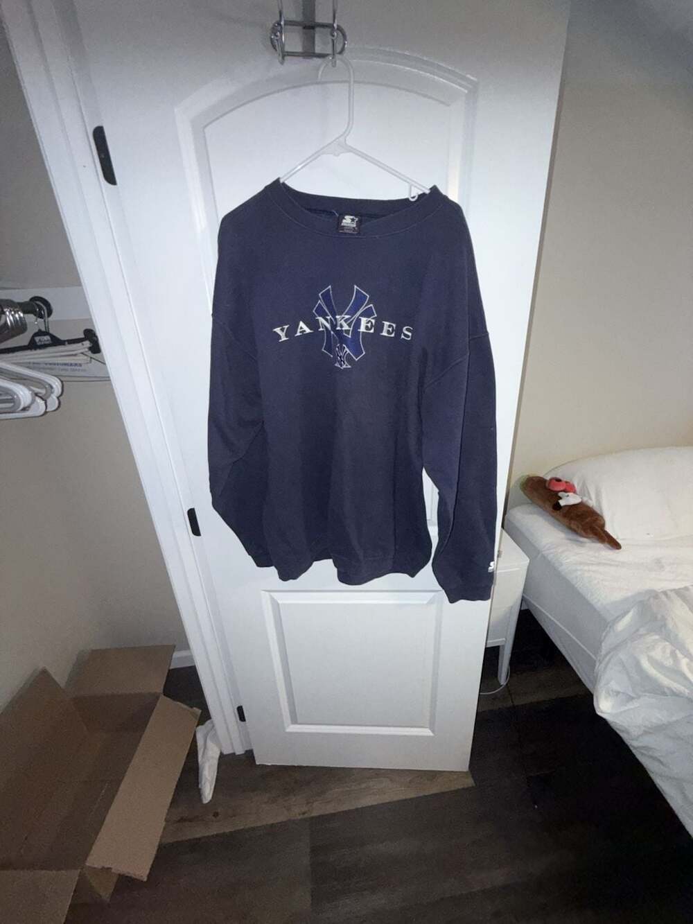 Starter New York Yankees Sweatshirt Size X-Large Navy Blue Crewneck